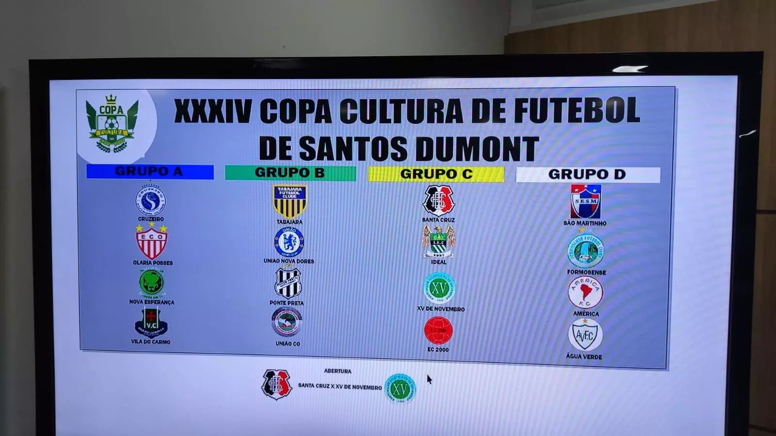 Sorteio define grupos da Copa Cultura 2023 em Santos Dumont